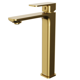 Karran Venda KBF512 Single-Handle Single Hole Vessel Bathroom Faucet with Matching Pop-up Drain in Gold