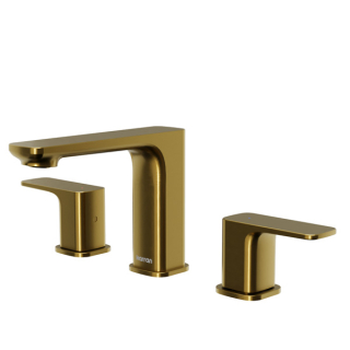 Karran Venda KBF514 2-Handle Three Hole Widespread Bathroom Faucet with Matching Pop-up Drain in Gold