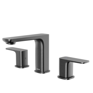 Karran Venda KBF514 2-Handle Three Hole Widespread Bathroom Faucet with Matching Pop-up Drain in Gunmetal Grey