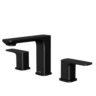 Karran Venda KBF514 2-Handle Three Hole Widespread Bathroom Faucet with Matching Pop-up Drain in Matte Black