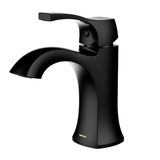 Karran Randburg KBF520 Single-Handle Single Hole Basin Bathroom Faucet with Matching Pop-up Drain in Matte Black