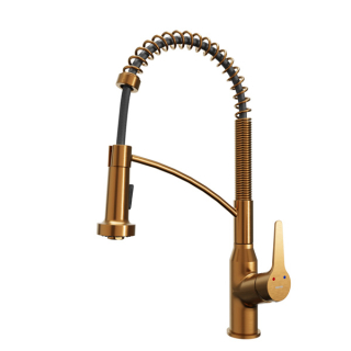 Karran Scottsdale Single-Handle Pull-Down Sprayer Kitchen Faucet in Brushed Copper