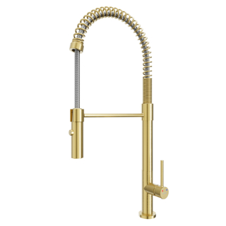 Karran Bluffton Single-Handle Pull-Down Sprayer Kitchen Faucet in Brushed Gold
