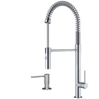 Karran Bluffton Single-Handle Pull-Down Sprayer Kitchen Faucet with Matching Soap Dispenser in Chrome