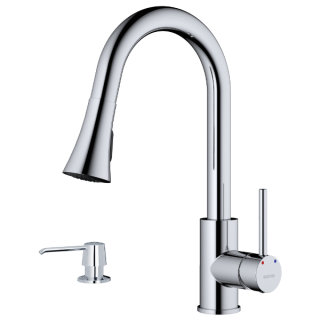 Karran Weybridge Single-Handle Pull-Down Sprayer Kitchen Faucet with Matching Soap Dispenser in Chrome