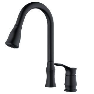 Hillwood Single-Handle Pull-Down Sprayer Kitchen Faucet in Matte Black