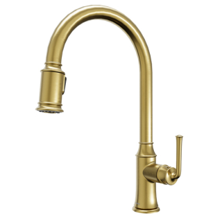 Karran Auburn One-Handle Pull Down Dual Function Sprayer Kitchen Faucet in Brushed Gold