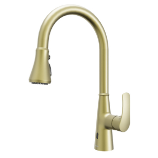 Karran Kadoma Touchless One-Handle Triple Function Sprayer Kitchen Faucet in Brushed Gold