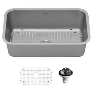 Karran 30" Undermount 18-Gauge Extra-Large Single Bowl Stainless Steel Kitchen Sink Kit