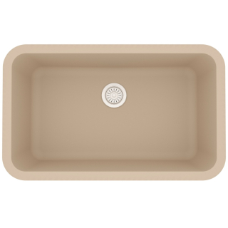 31" Seamless Undermount Large Single Bowl Quartz Kitchen Sink-Bisque