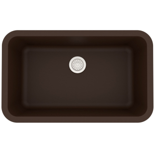 31" Seamless Undermount Large Single Bowl Quartz Kitchen Sink-Brown