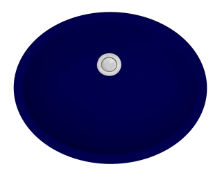 19" Seamless Undermount Quartz Vanity Sink-Blue