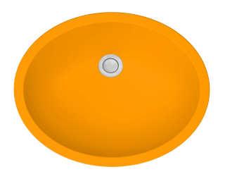 19" Seamless Undermount Quartz Vanity Sink-Orange