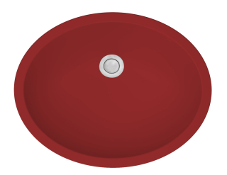 19" Seamless Undermount Quartz Vanity Sink-Red