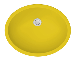 19" Seamless Undermount Quartz Vanity Sink-Yellow