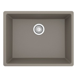 Karran QU-820 Undermount 24-3/8" Single Bowl Quartz Kitchen Sink in Concrete
