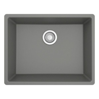 Karran QU-820 Undermount 24-3/8" Single Bowl Quartz Kitchen Sink in Grey