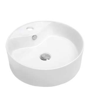 Valera 18" Vitreous China Bathroom Vessel Sink in White with Overflow Drain